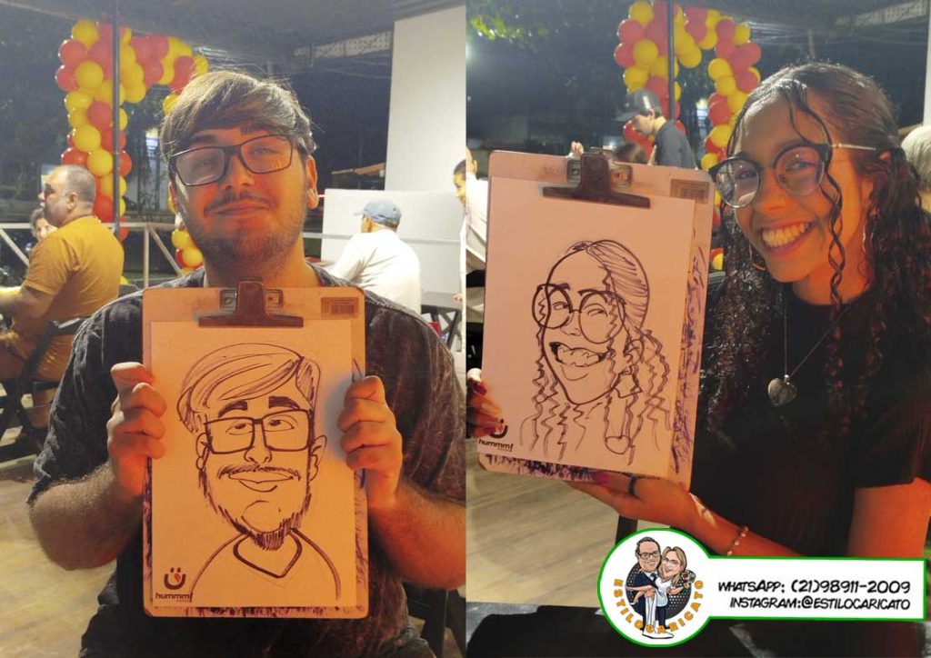 caricatura ao vivo