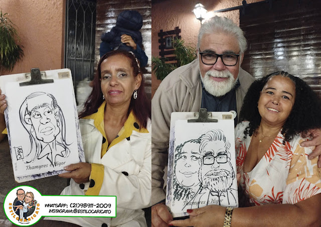 Caricatura ao vivo em casamento: Espaço Jardim Magarça