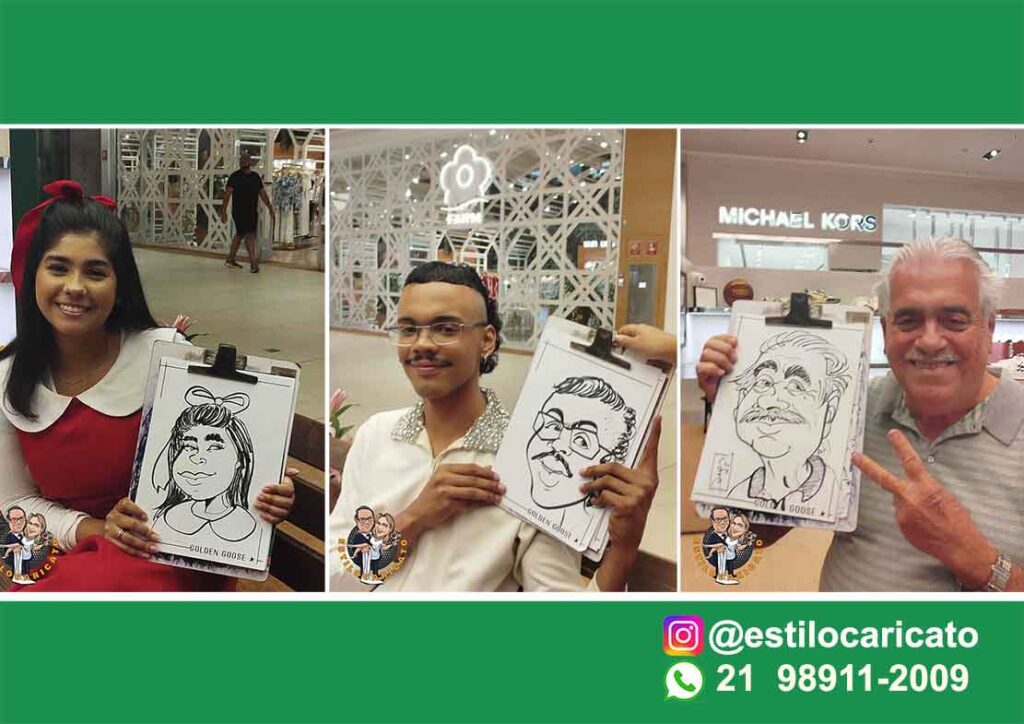 Caricatura ao Vivo no Village Mall: Golden Goose