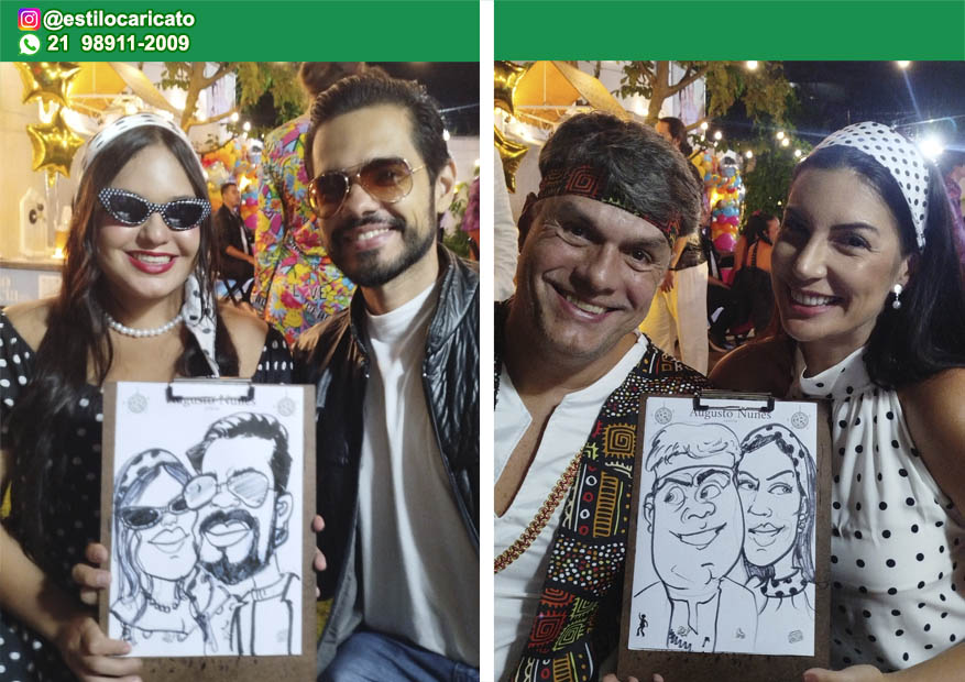 Caricaturista ao vivo em evento no Rio de Janeiro