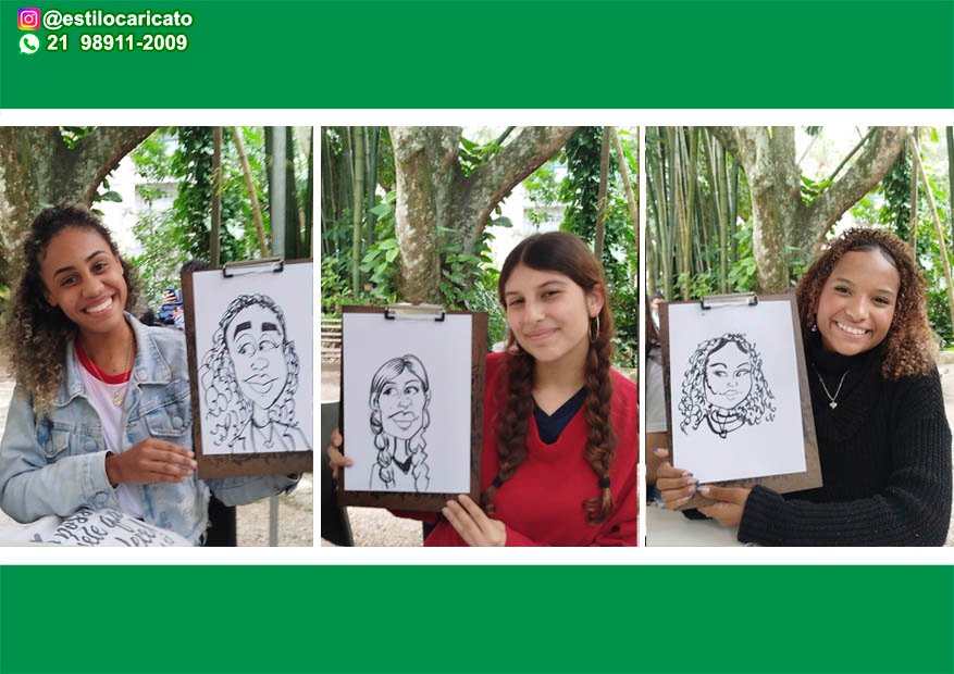 Caricatura ao Vivo na PUC-RIO: Artista fazendo caricatura ao vivo em evento