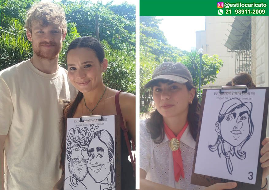 Caricaturas ao Vivo no Leblon: A Atração que Marcou a Loja TRÊS