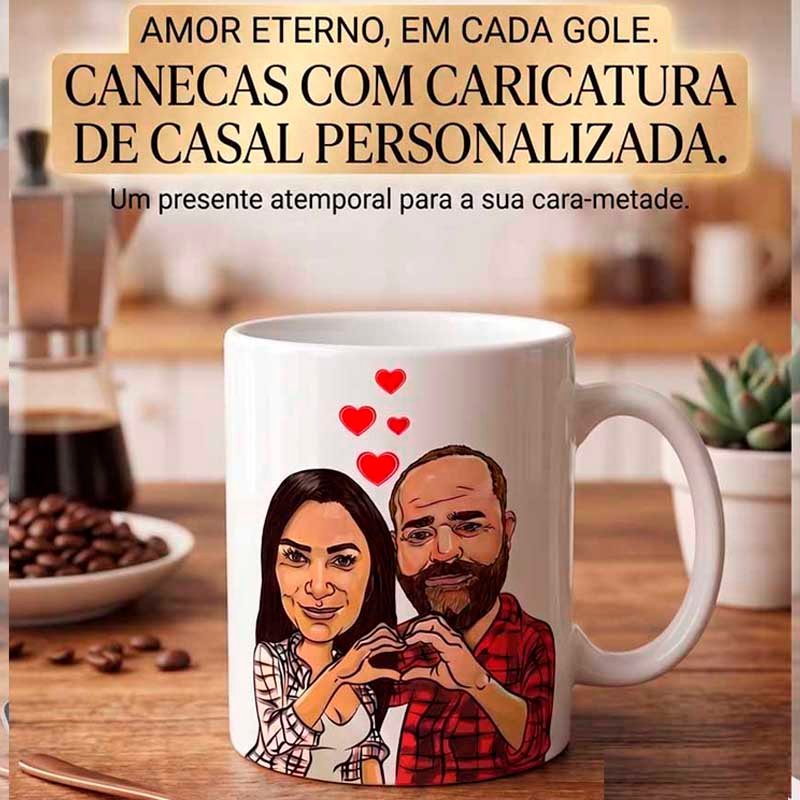 caricatura em caneca