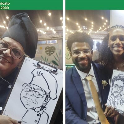 Caricatura ao vivo em casamento: São João de Meriti