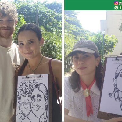 Caricaturas ao Vivo no Leblon: A Atração que Marcou a Loja TRÊS