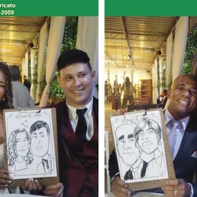 Caricaturista ao vivo em casamento